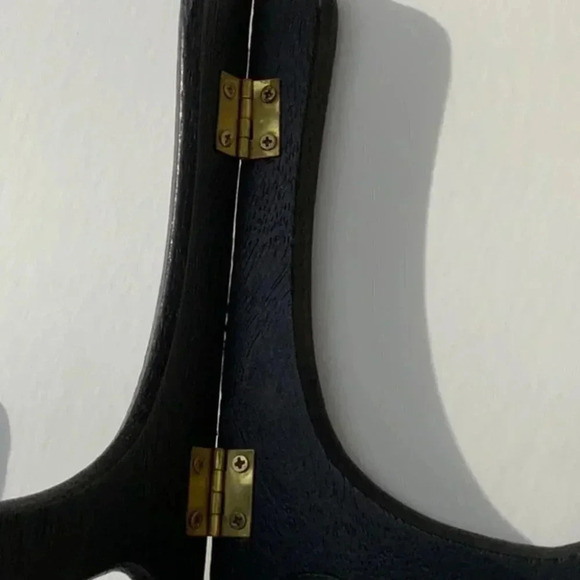 2/$30 Painted Wooden Plate Stand Brass Hinges - Picture 6 of 9